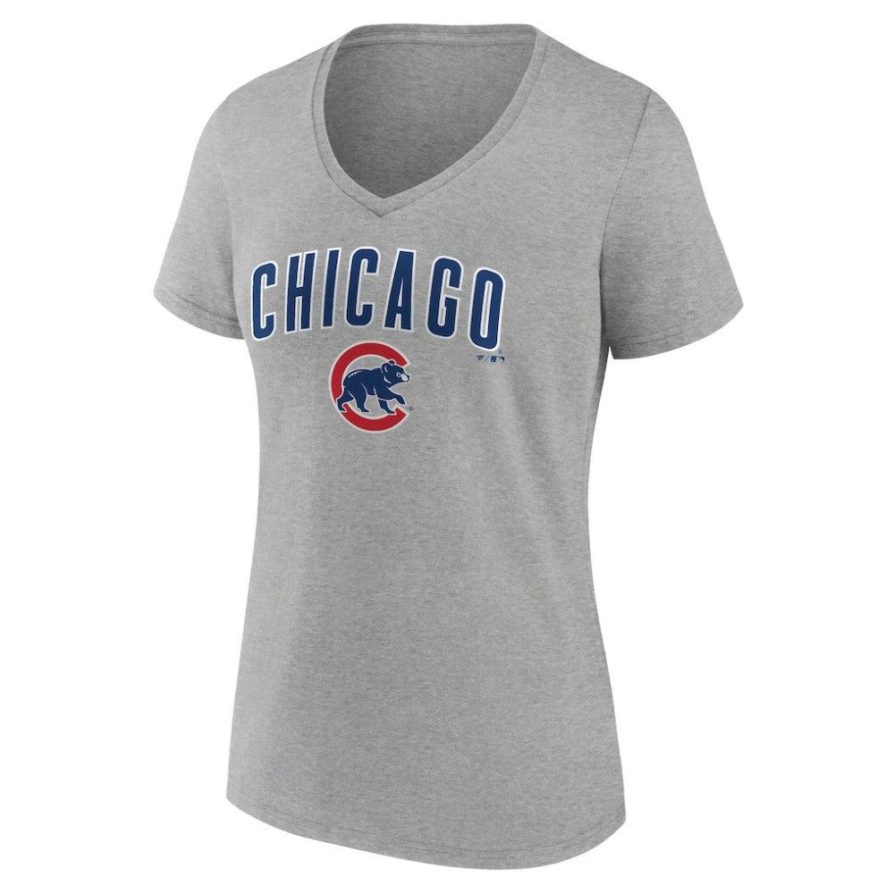 MLB Chicago Cubs Women's Team Lockup V-Neck T-Shirt