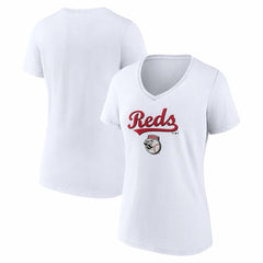 MLB Cincinnati Reds Women's Team Lockup V-Neck T-Shirt