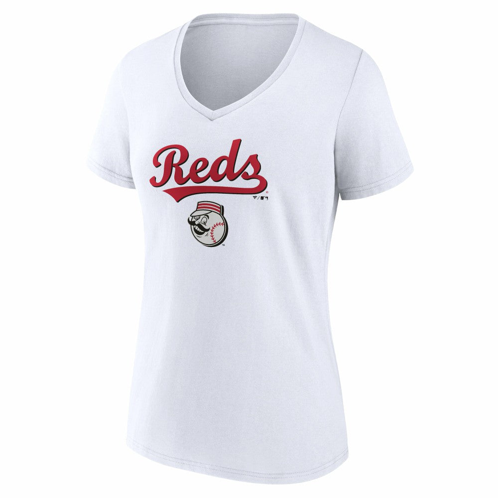 MLB Cincinnati Reds Women's Team Lockup V-Neck T-Shirt