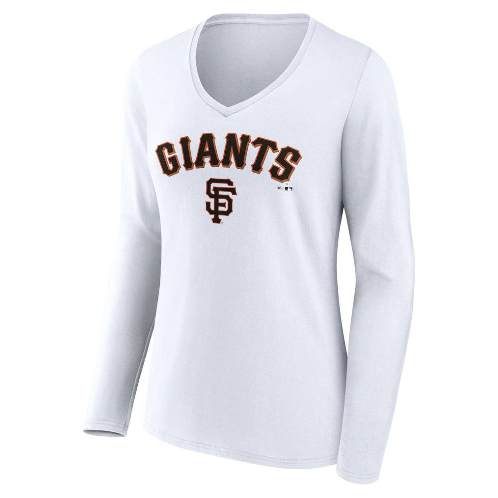 MLB San Francisco Giants Women's Team Lockup Long Sleeve V-Neck T-Shirt