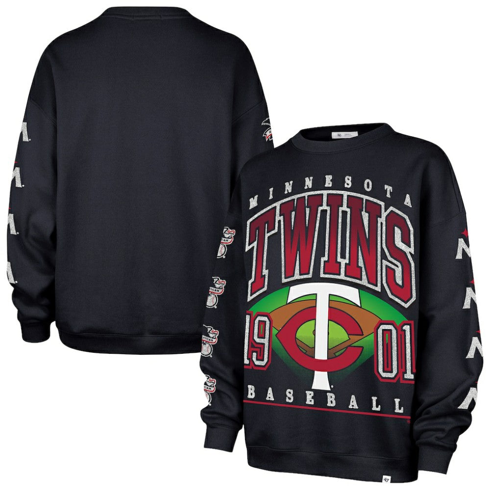 MLB Minnesota Twins '47 Women's Trendy Team Go Big Oversized Sweatshirt