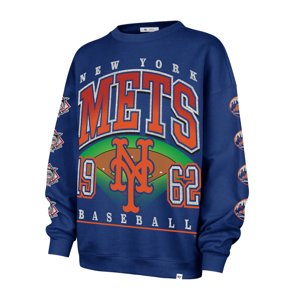 MLB New York Mets '47 Women's Trendy Team Go Big Oversized Sweatshirt