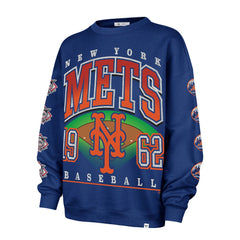 MLB New York Mets '47 Women's Trendy Team Go Big Oversized Sweatshirt