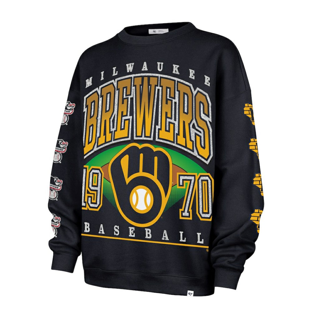 MLB Milwaukee Brewers '47 Women's Trendy Team Go Big Oversized Sweatshirt