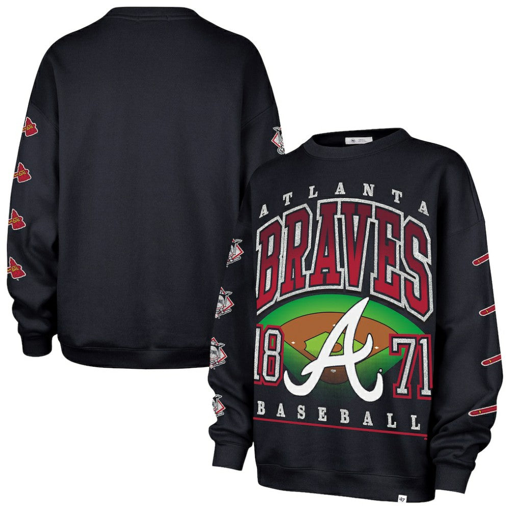 MLB Atlanta Braves '47 Women's Trendy Team Go Big Oversized Sweatshirt