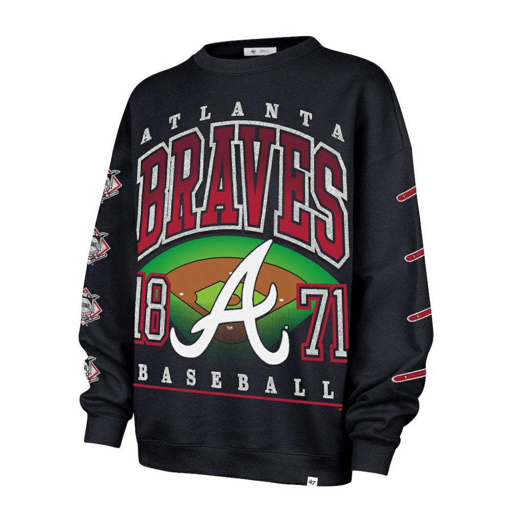 MLB Atlanta Braves '47 Women's Trendy Team Go Big Oversized Sweatshirt