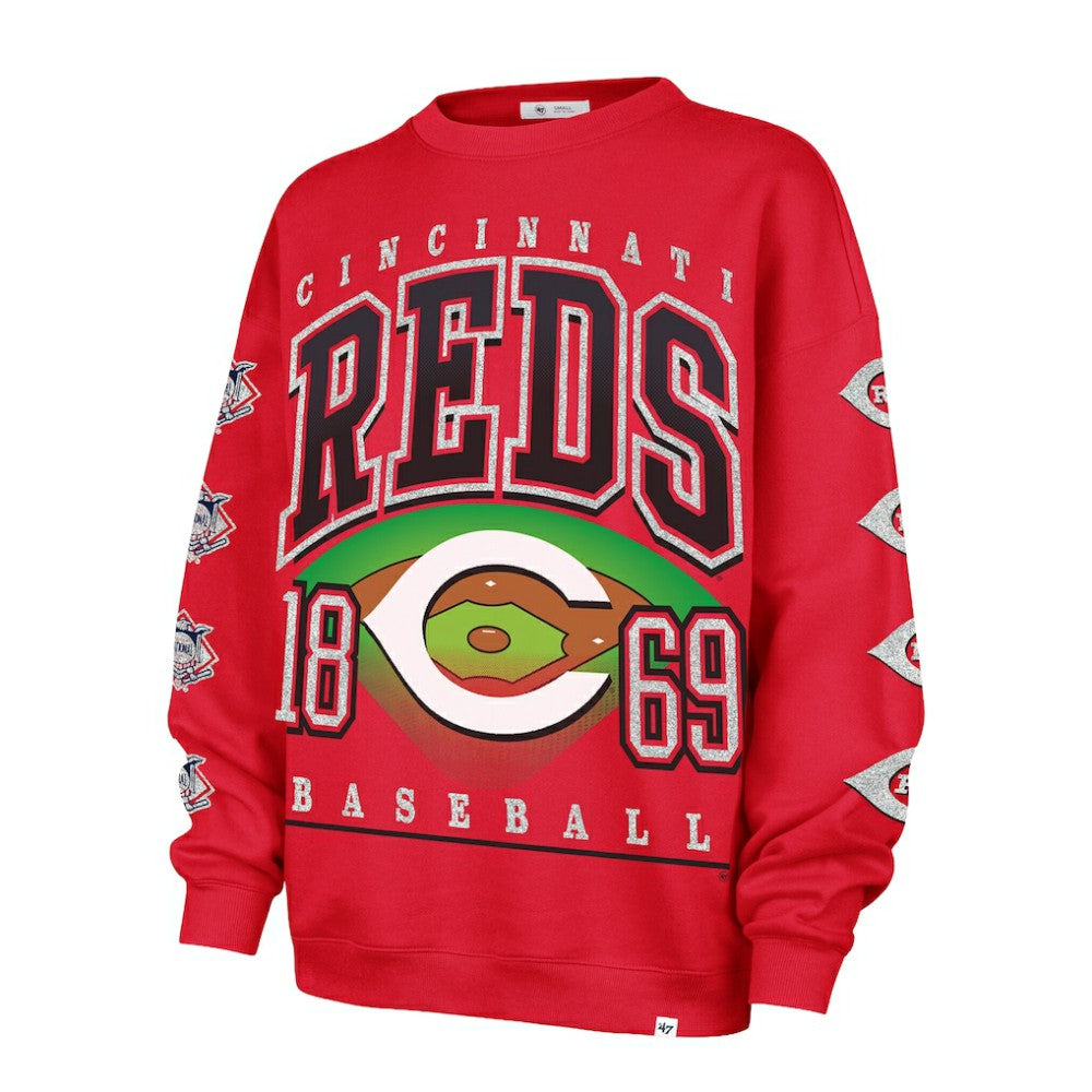 MLB Cincinnati Reds '47 Women's Trendy Team Go Big Oversized Sweatshirt
