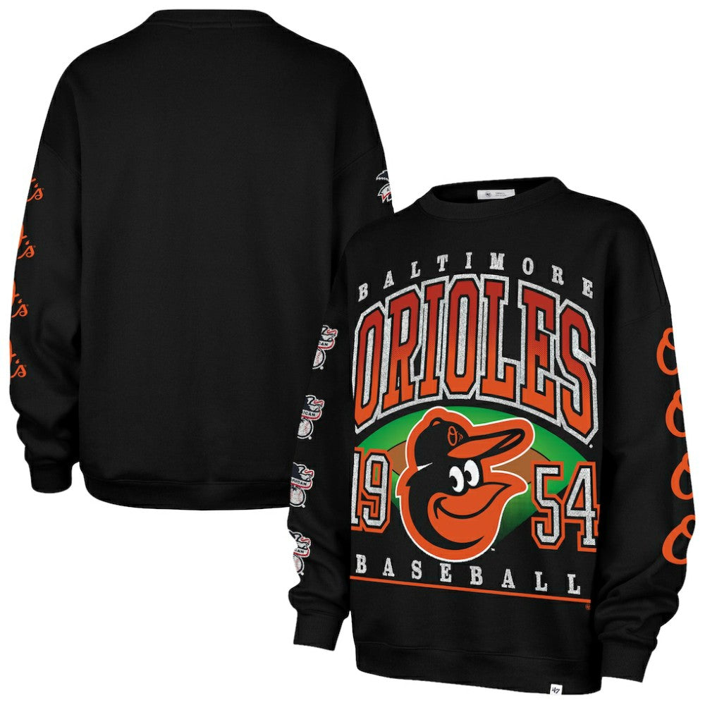 MLB Baltimore Orioles '47 Women's Trendy Team Go Big Oversized Sweatshirt
