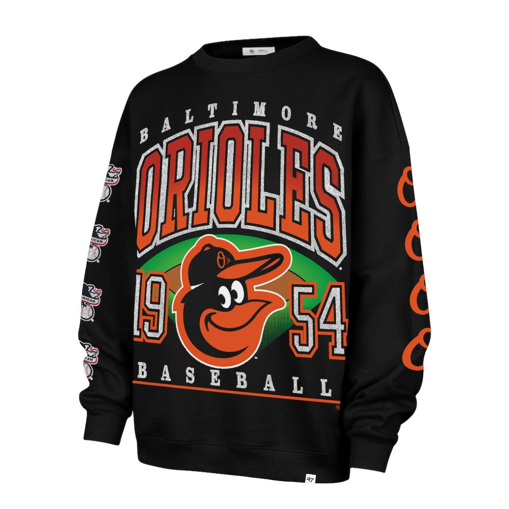 MLB Baltimore Orioles '47 Women's Trendy Team Go Big Oversized Sweatshirt