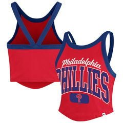 MLB Philadelphia Phillies '47 Women's Trendy Team Rally Sporty Cropped Racerback Tank Top