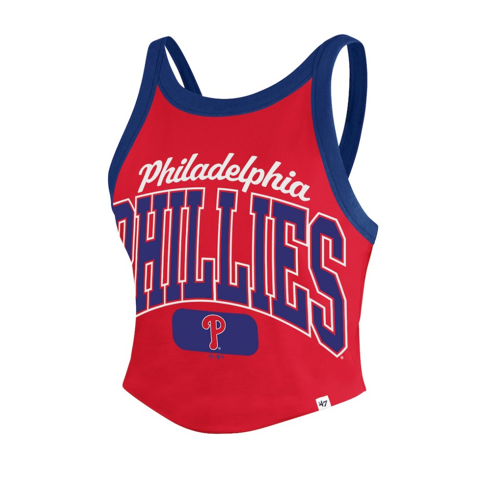 MLB Philadelphia Phillies '47 Women's Trendy Team Rally Sporty Cropped Racerback Tank Top