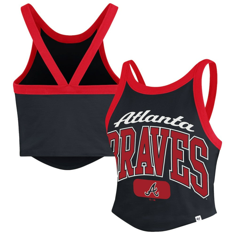 MLB Atlanta Braves '47 Women's Trendy Team Rally Sporty Cropped Racerback Tank Top