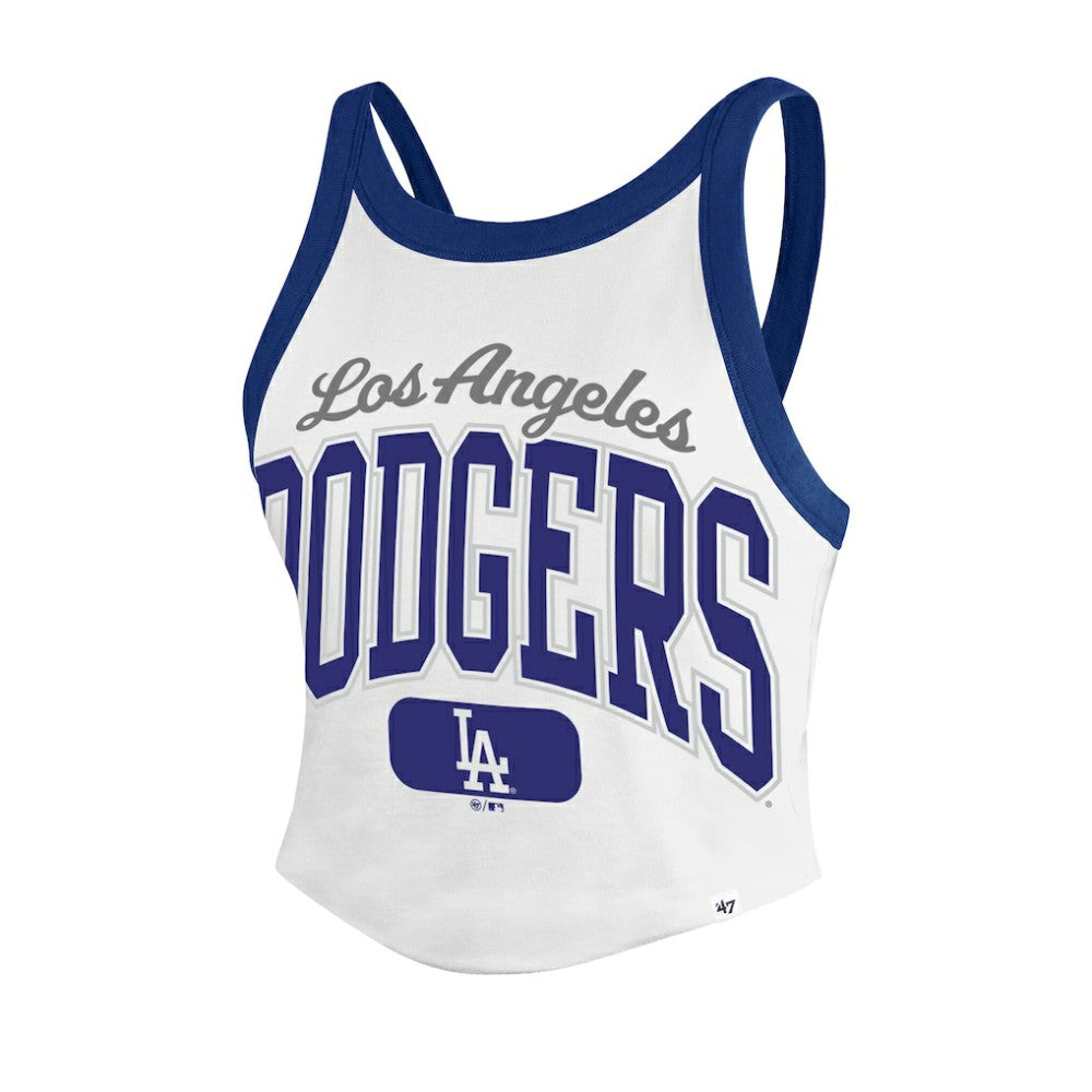 MLB Los Angeles Dodgers '47 Women's Trendy Team Rally Sporty Cropped Racerback Tank Top