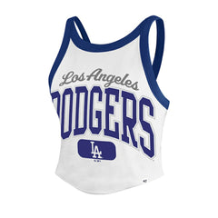 MLB Los Angeles Dodgers '47 Women's Trendy Team Rally Sporty Cropped Racerback Tank Top