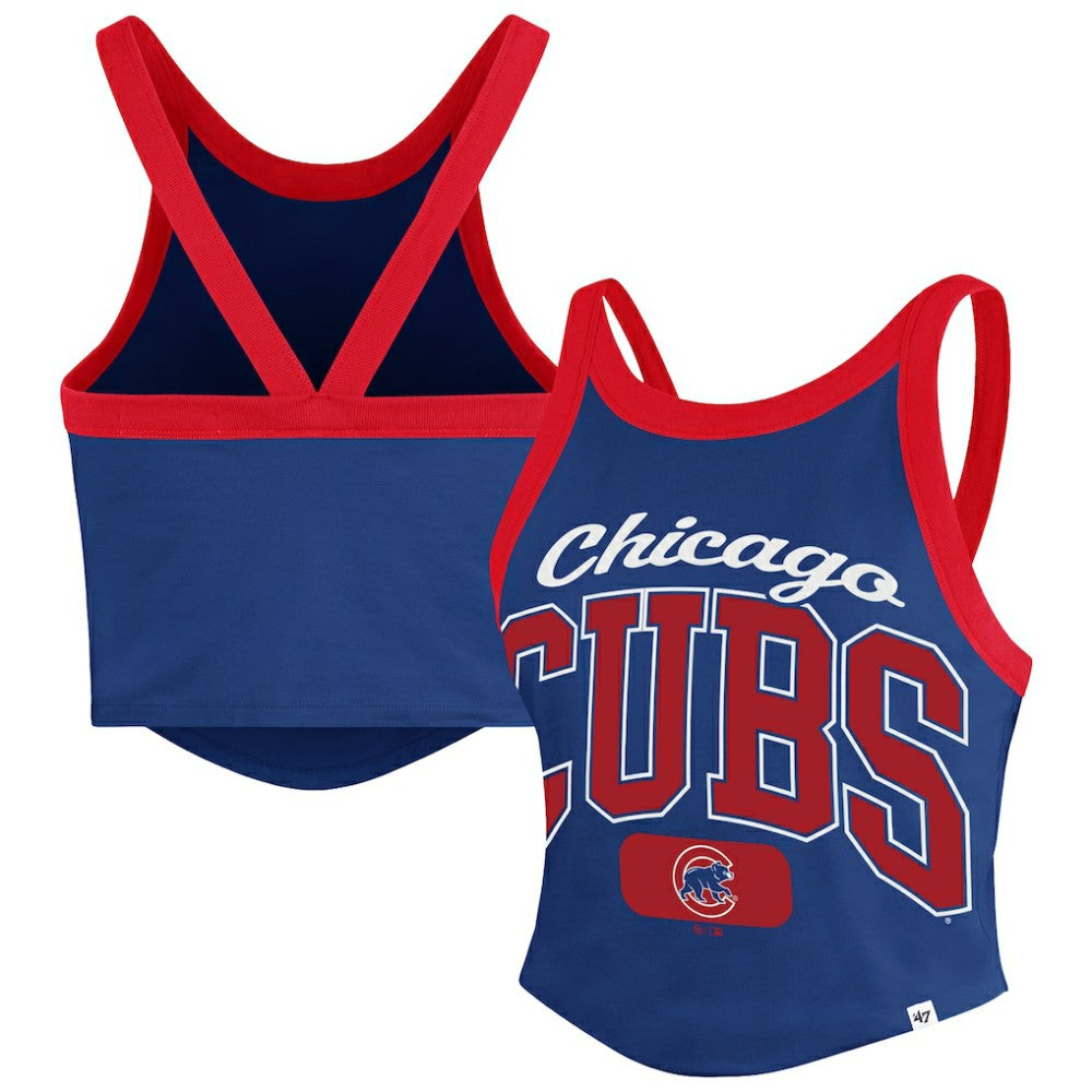 MLB Chicago Cubs '47 Women's Trendy Team Rally Sporty Cropped Racerback Tank Top