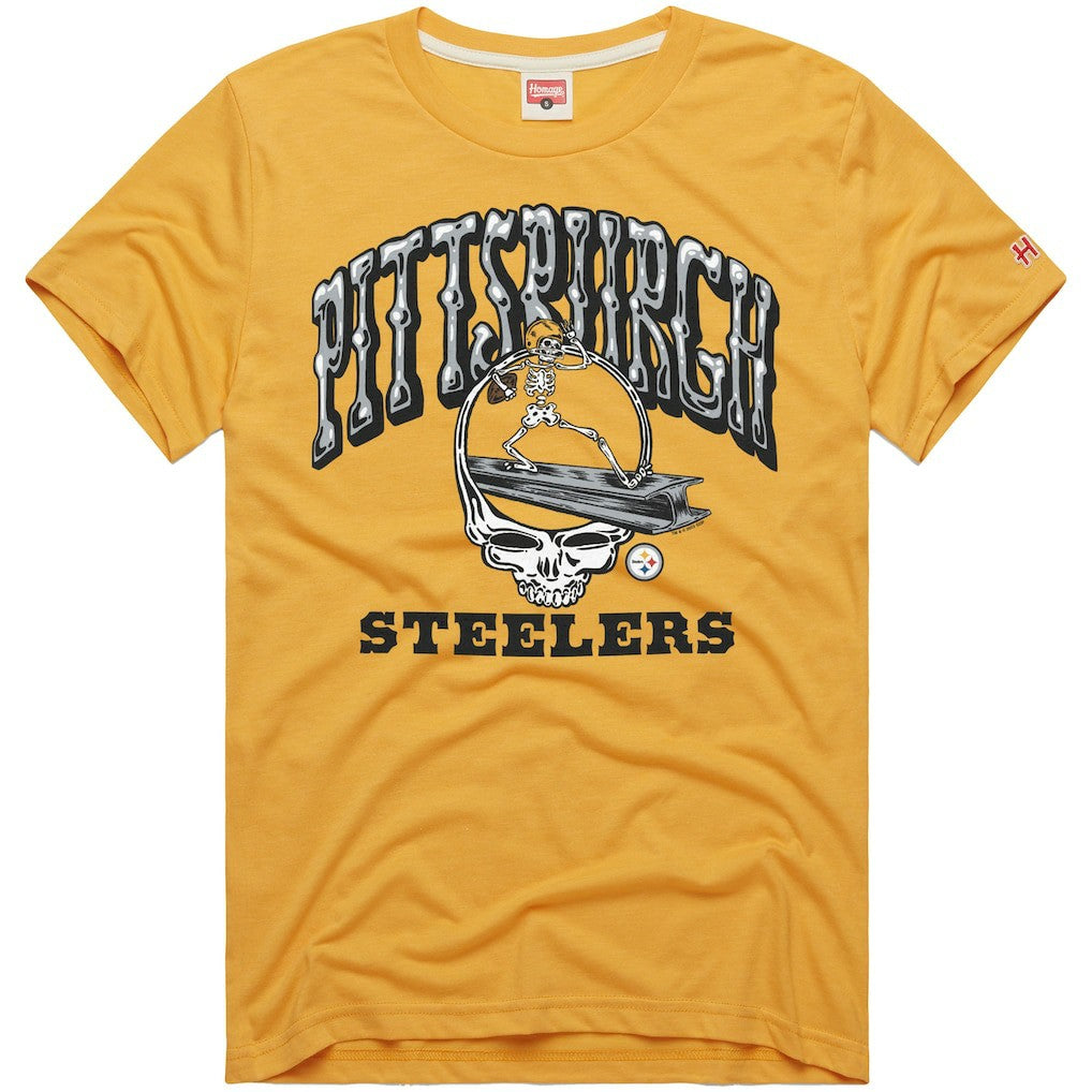Homage NFL x Grateful Dead Tri-Blend T-Shirt - Pittsburgh Steelers