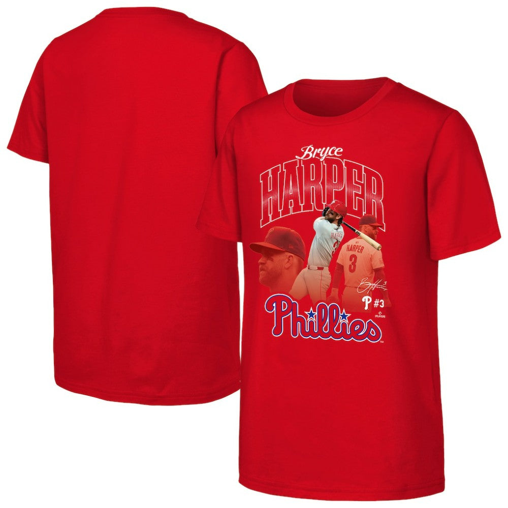 MLB Bryce Harper Philadelphia Phillies Outerstuff Youth Triple Player Graphic T-Shirt