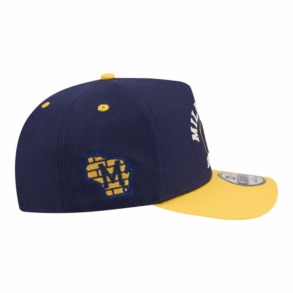 MLB Milwaukee Brewers New Era Arched A-Frame 9FIFTY Adjustable Hat