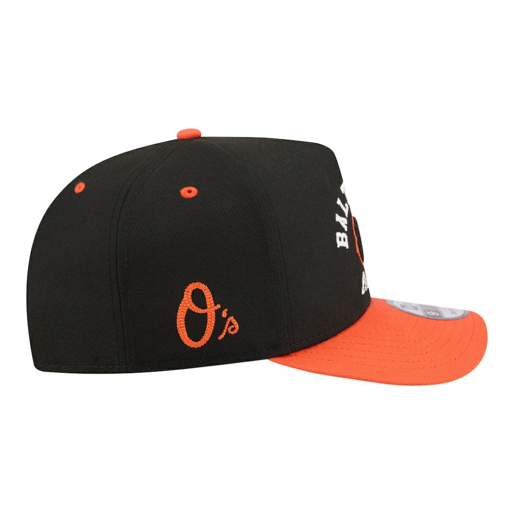 MLB Baltimore Orioles New Era Arched A-Frame 9FIFTY Adjustable Hat
