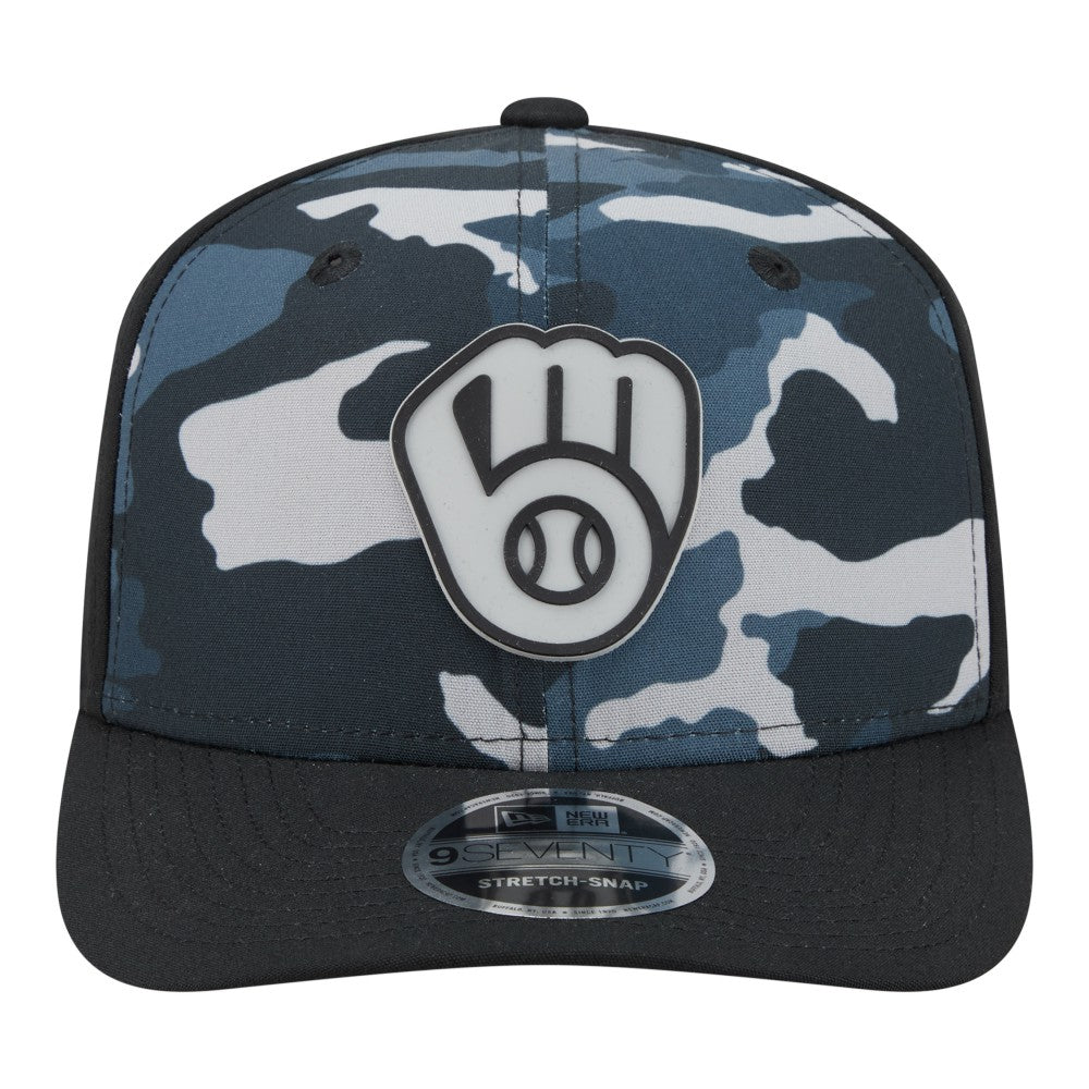 MLB Milwaukee Brewers New Era Tonal Camo 9SEVENTY Stretch-Snap Hat