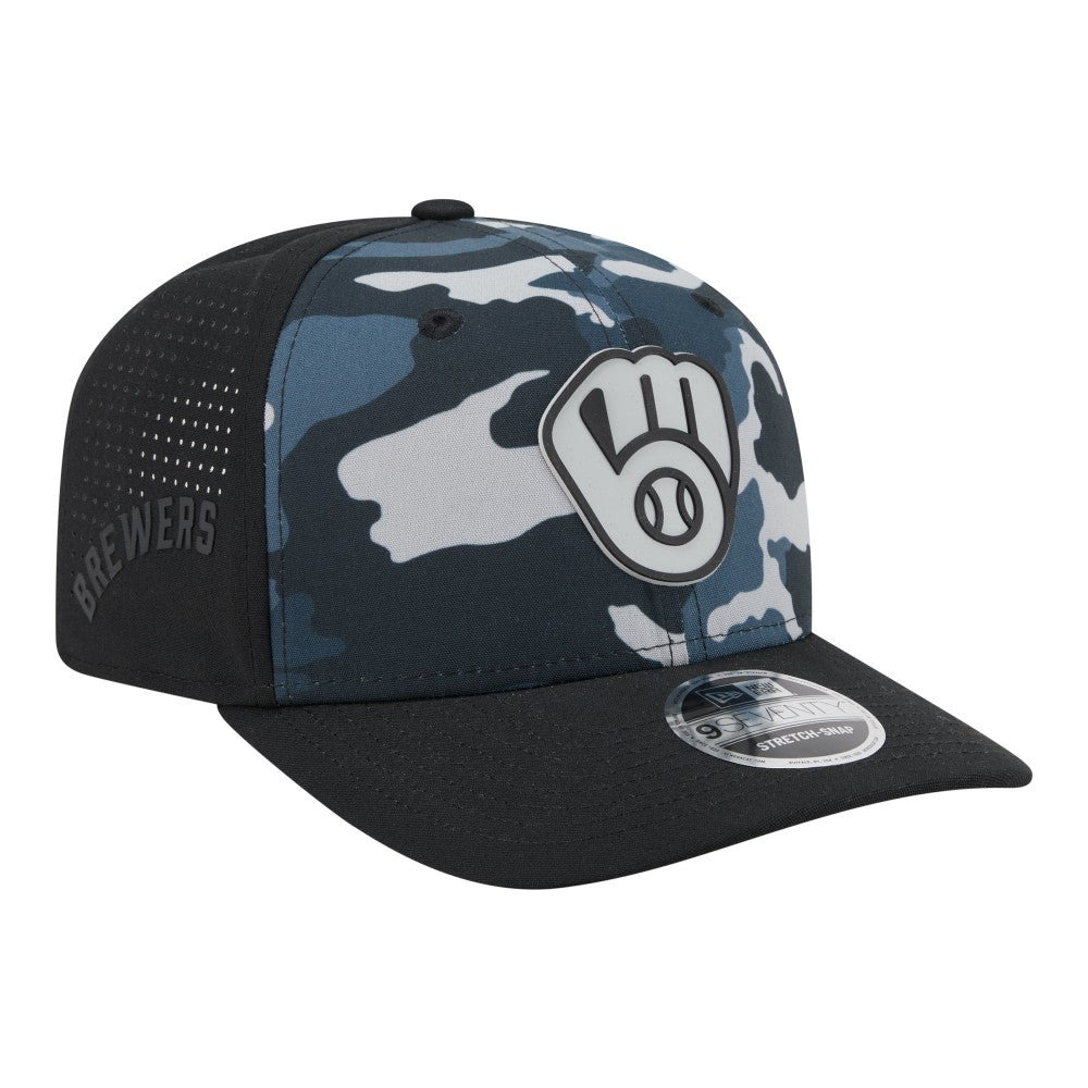 MLB Milwaukee Brewers New Era Tonal Camo 9SEVENTY Stretch-Snap Hat