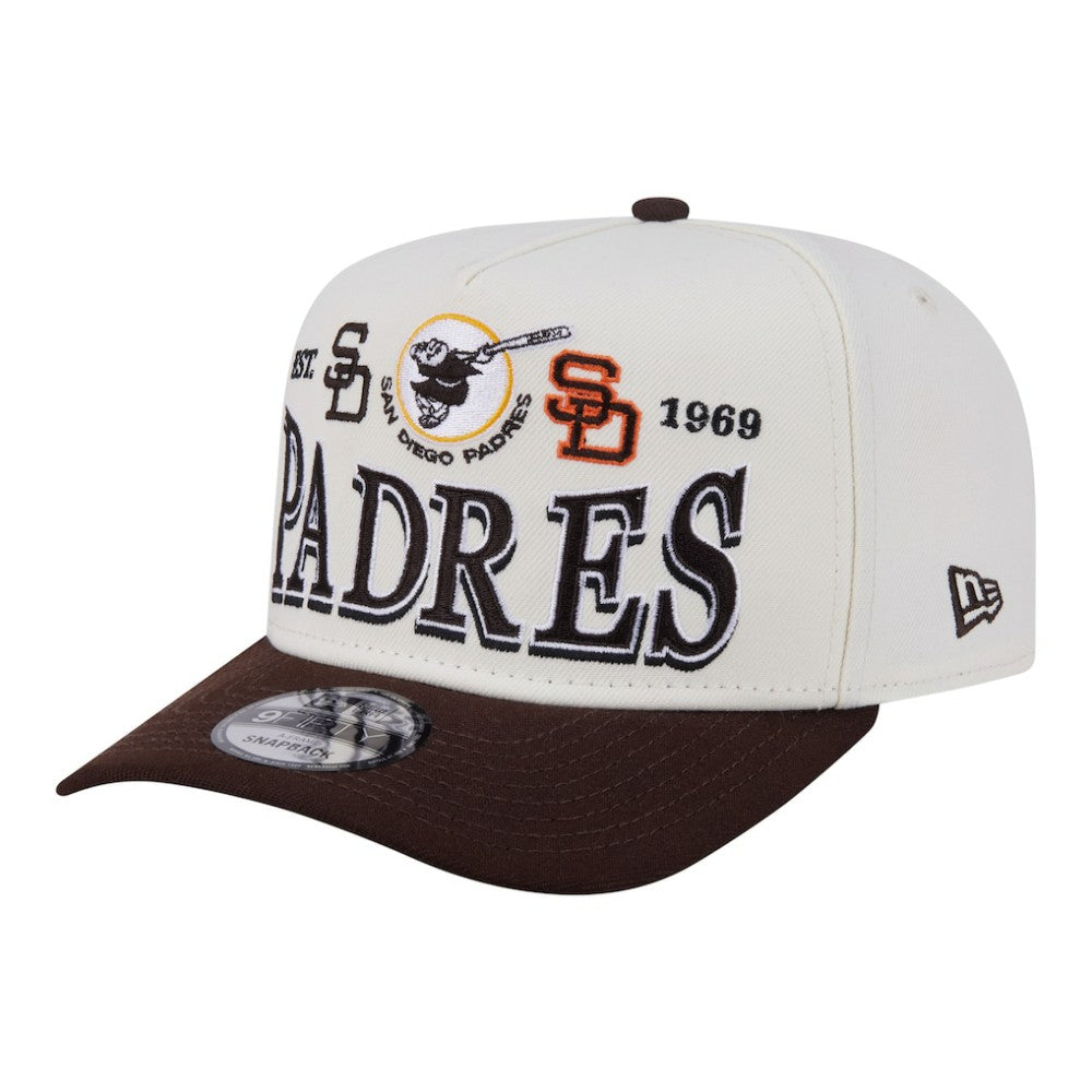 MLB San Diego Padres New Era Throwback Tri-Hit A-Frame 9FIFTY Adjustable Hat