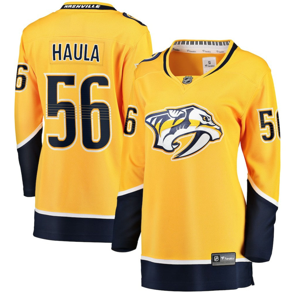 NHL Gold Erik Haula Nashville Predators Fanatics Women's Home Breakaway Player Jersey