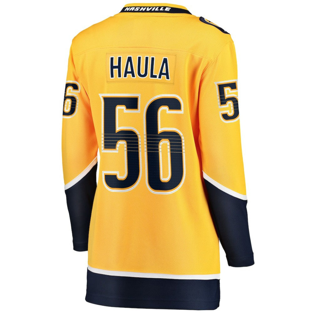 NHL Gold Erik Haula Nashville Predators Fanatics Women's Home Breakaway Player Jersey