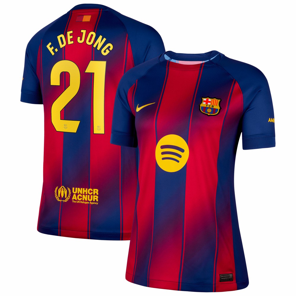 Frenkie de Jong Barcelona Women's 2025/26 Home Replica Jersey - Nike Navy