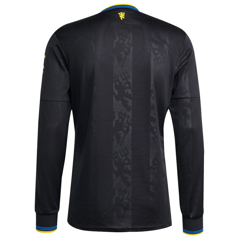 Manchester United 2025/26 Third Replica Long Sleeve Jersey - Adidas Black