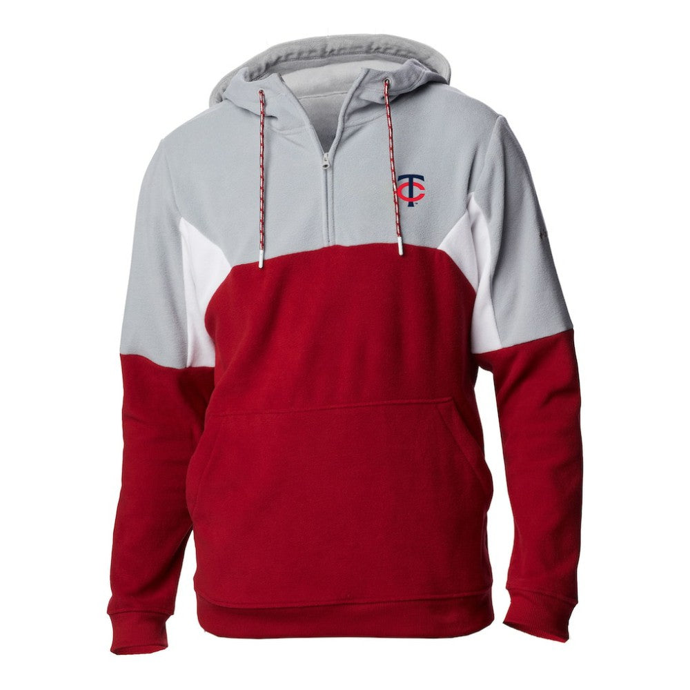MLB Minnesota Twins Columbia Men's Lodge Fleece Quarter-Zip Hoodie