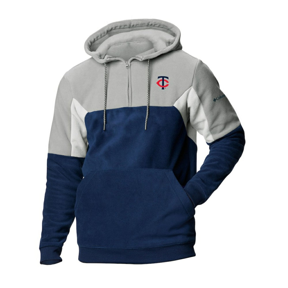 MLB Minnesota Twins Columbia Men's Lodge Fleece Quarter-Zip Hoodie