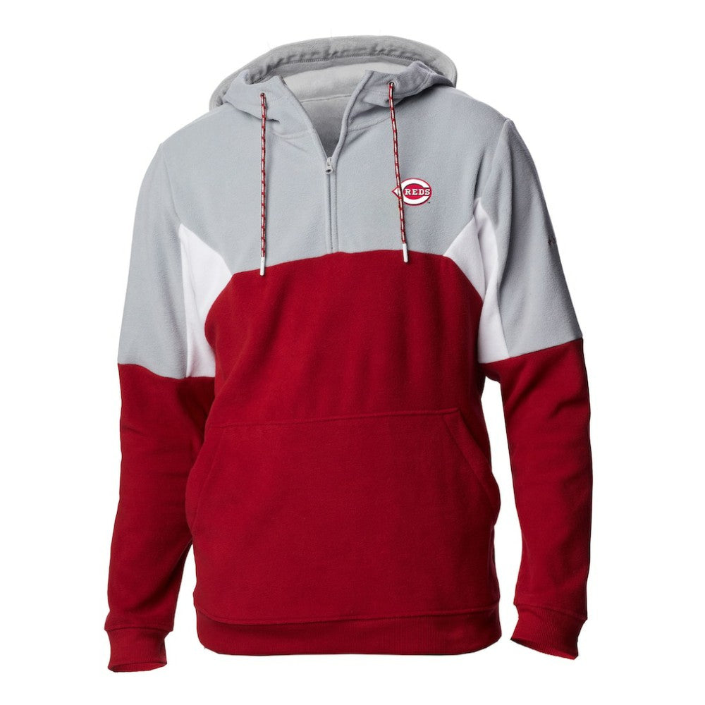 MLB Cincinnati Reds Columbia Men's Lodge Fleece Quarter-Zip Hoodie