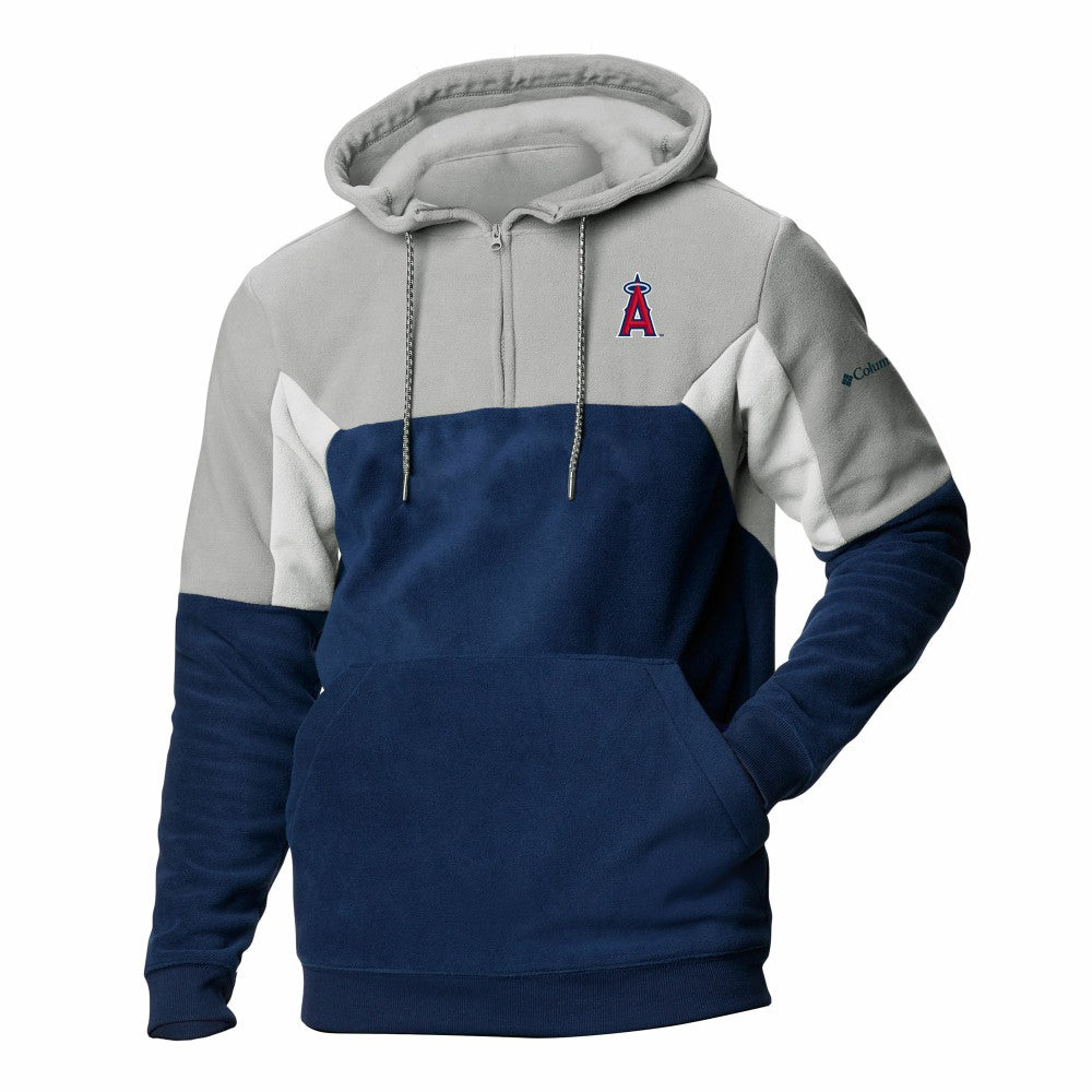 MLB Los Angeles Angels Columbia Men's Lodge Fleece Quarter-Zip Hoodie