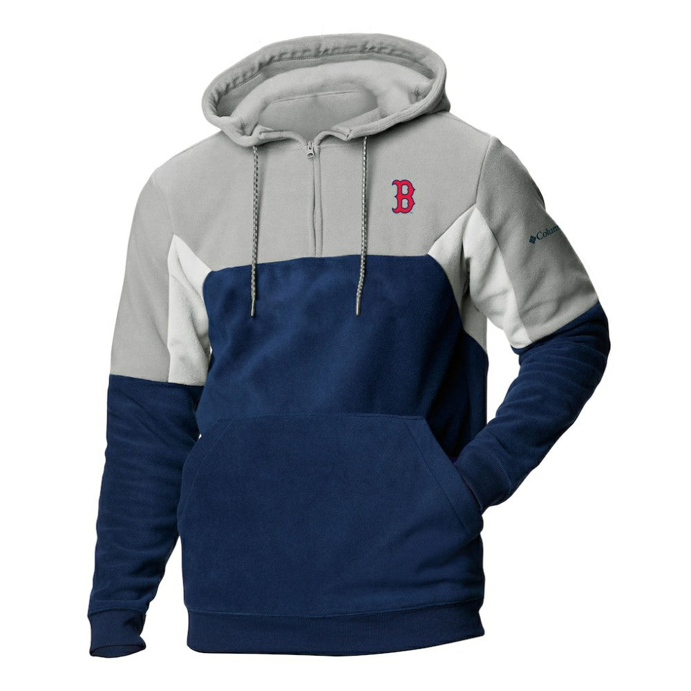 MLB Boston Red Sox Columbia Men's Lodge Fleece Quarter-Zip Hoodie