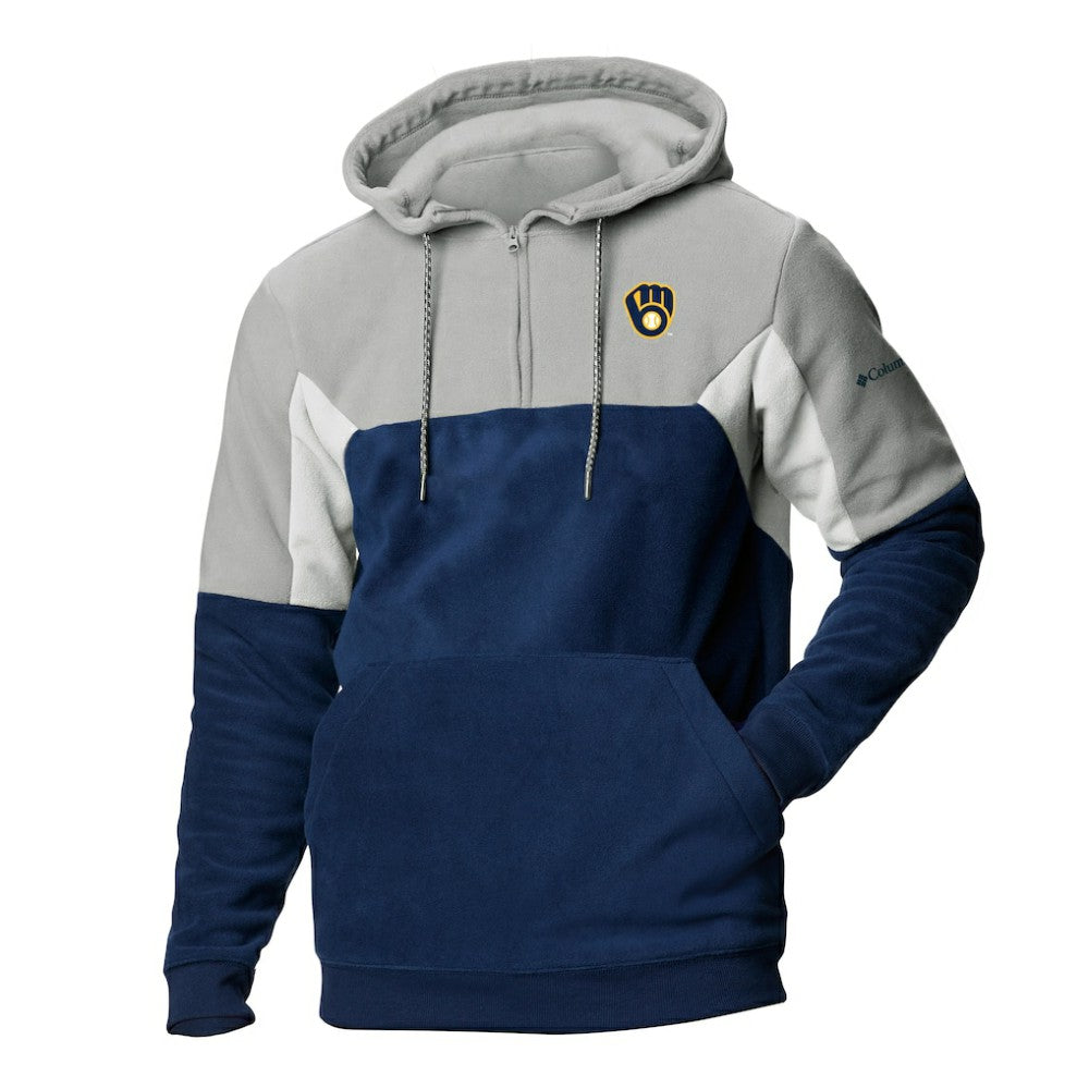 MLB Milwaukee Brewers Columbia Lodge Fleece Quarter-Zip Hoodie