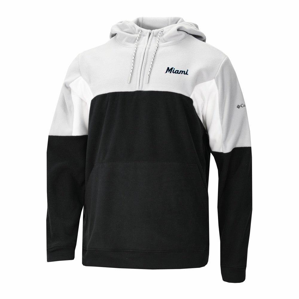 MLB Miami Marlins Columbia Lodge Fleece Quarter-Zip Hoodie