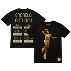 NBA Carmelo Anthony Denver Nuggets Male Adult Black NBA ULTIMATE PLAYER GOLD TEE shop
