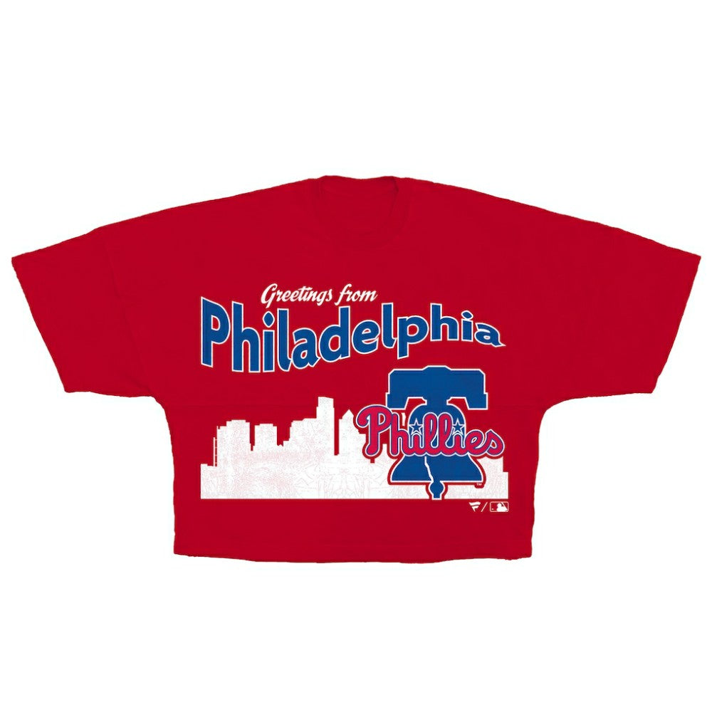 MLB Philadelphia Phillies Fanatics Women's Skyline Crop T-Shirt