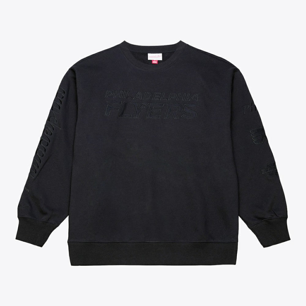 NHL Black Philadelphia Flyers Mitchell & Ness Phantom Fleece Crew Neck Sweatshirt