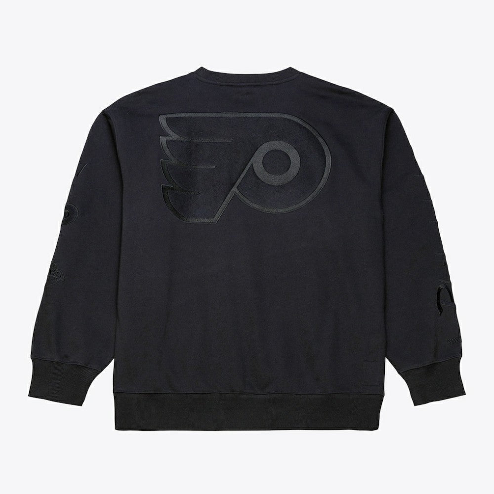 NHL Black Philadelphia Flyers Mitchell & Ness Phantom Fleece Crew Neck Sweatshirt