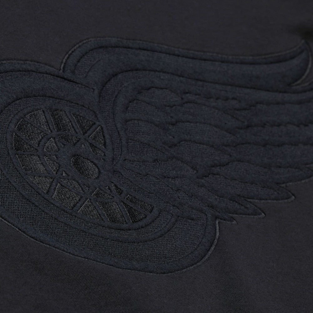 NHL Black Detroit Red Wings Mitchell & Ness Phantom Fleece Crew Neck Sweatshirt