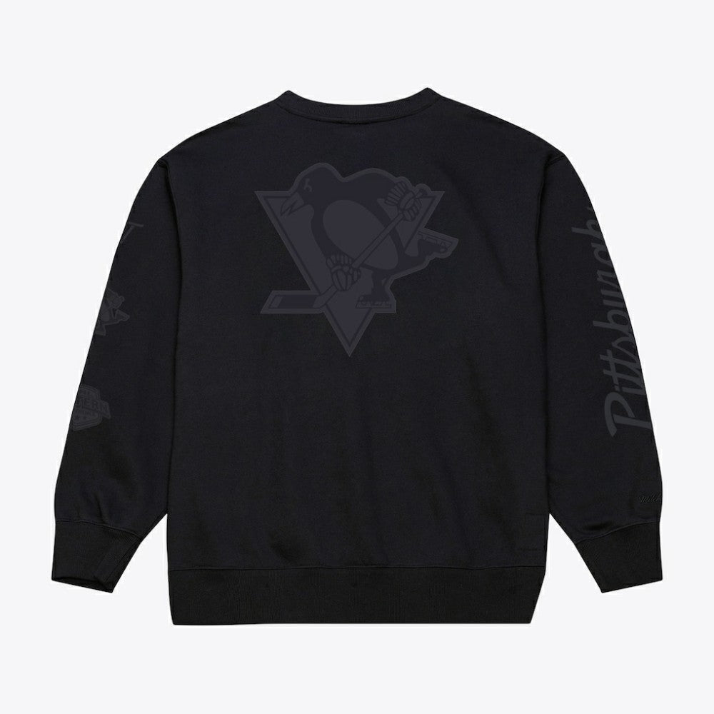NHL Black Pittsburgh Penguins Mitchell & Ness Phantom Fleece Crew Neck Sweatshirt