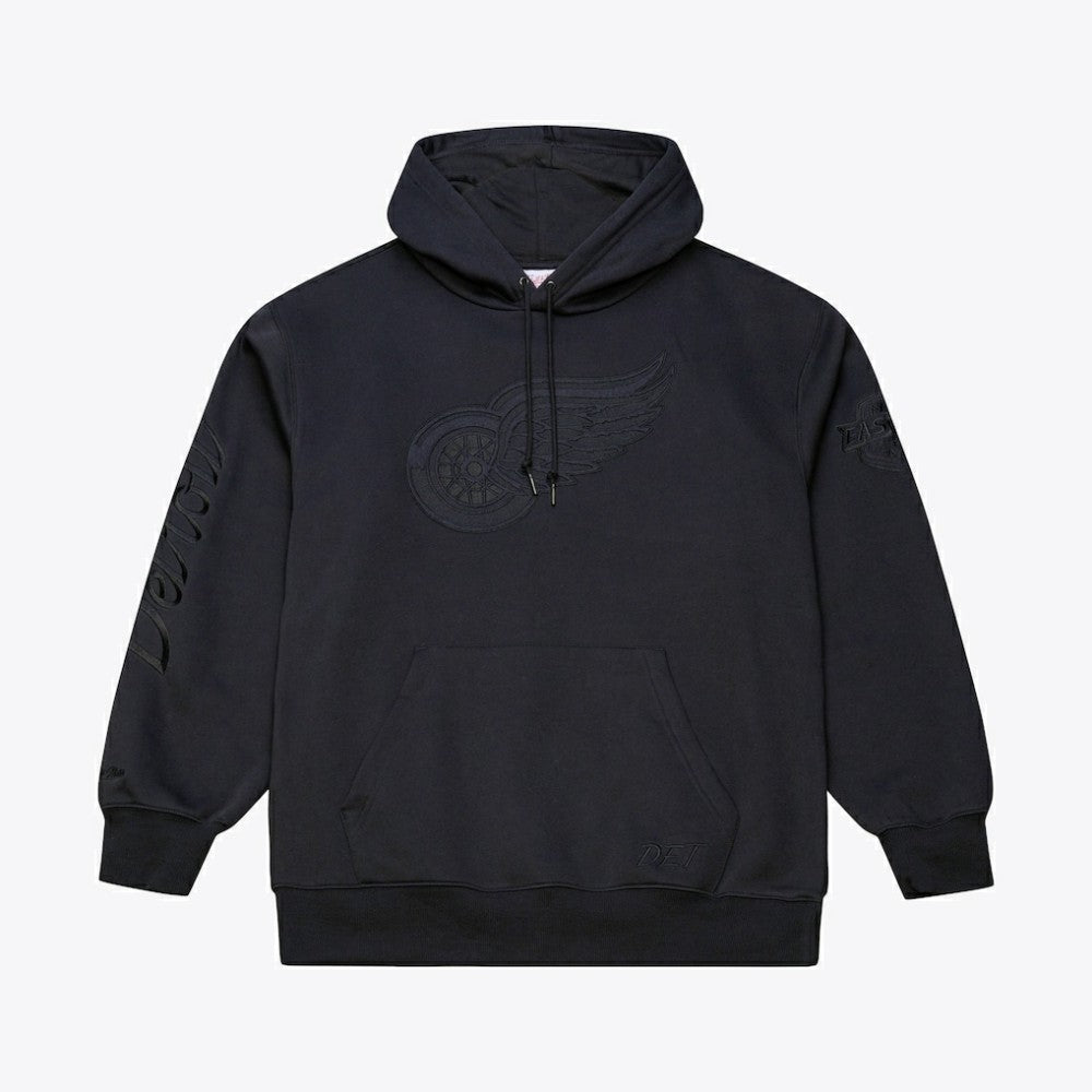 NHL Black Detroit Red Wings Mitchell & Ness Phantom Fleece Hoodie