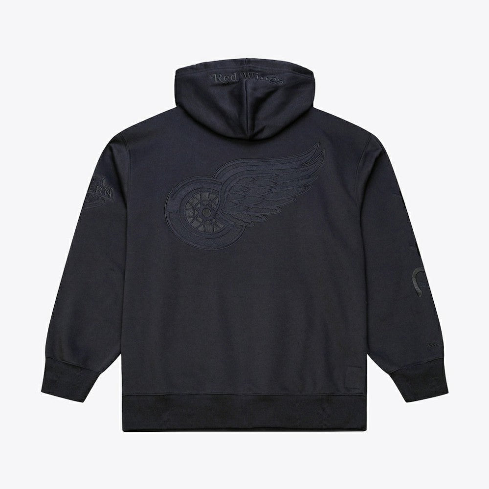 NHL Black Detroit Red Wings Mitchell & Ness Phantom Fleece Hoodie