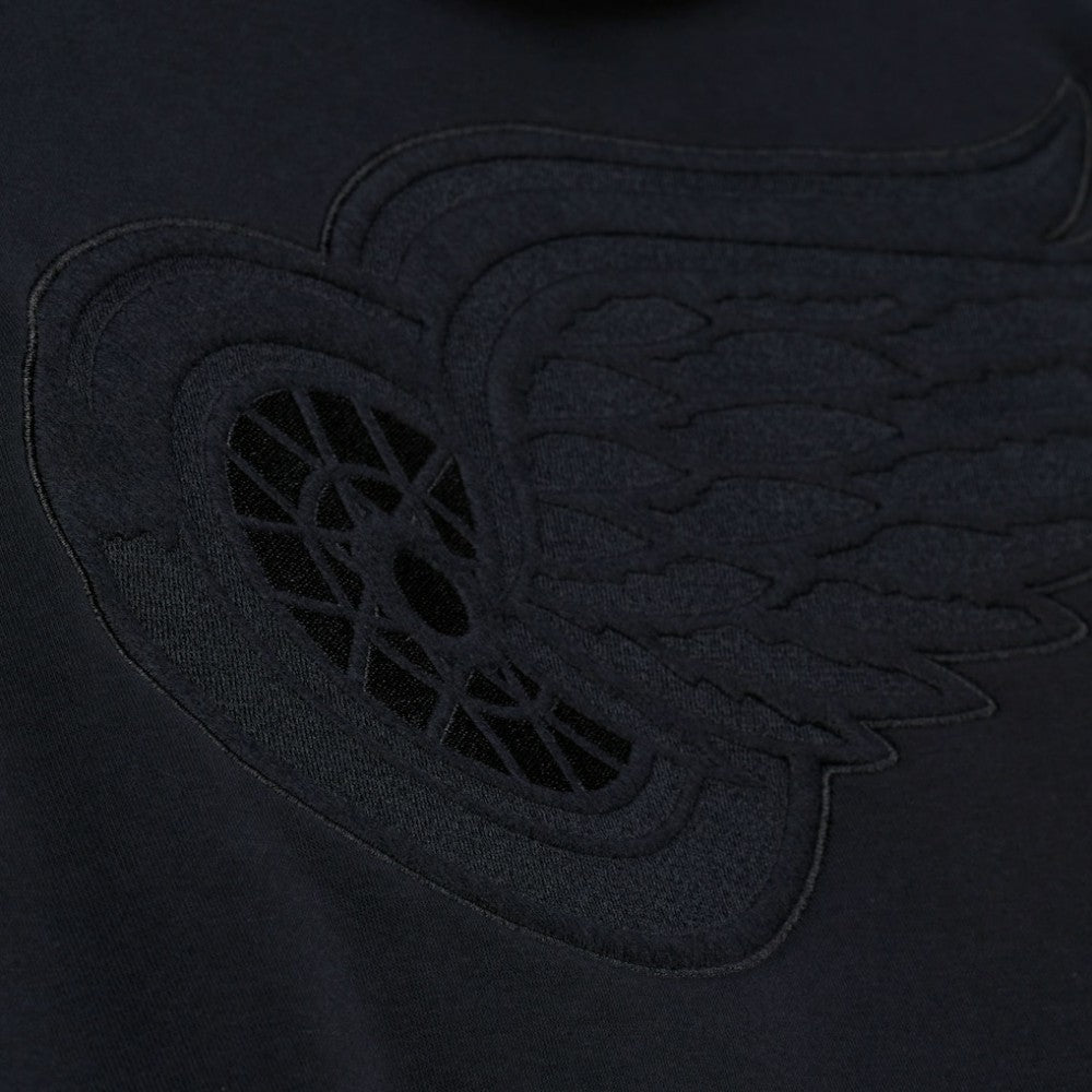 NHL Black Detroit Red Wings Mitchell & Ness Phantom Fleece Hoodie