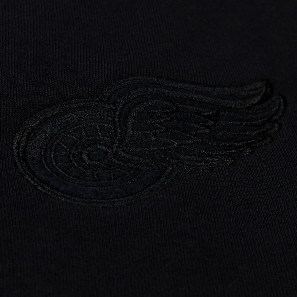 NHL Black Detroit Red Wings Mitchell & Ness Unisex Phantom Fleece Crew Neck Sweatshirt