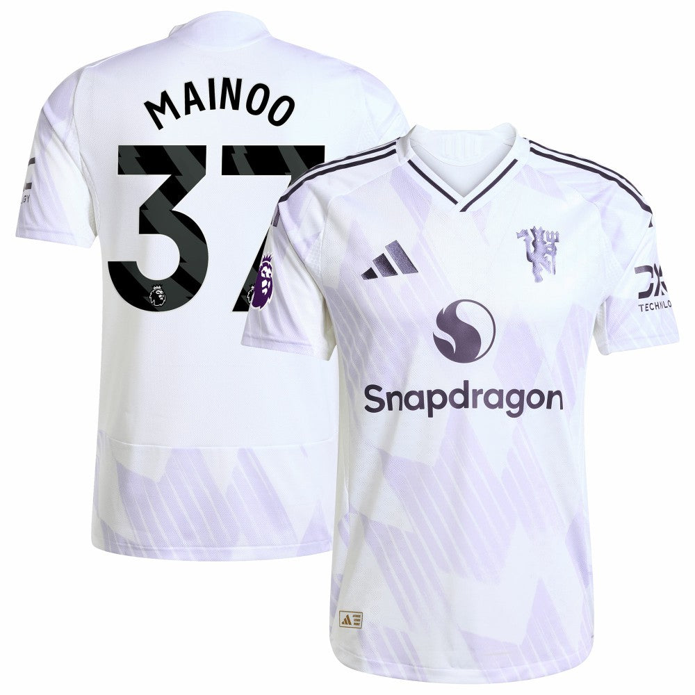 Kobbie Mainoo Manchester United 2025/26 Away Player Jersey - Adidas White