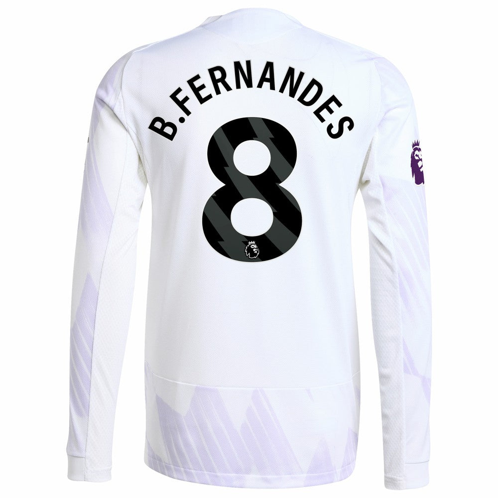 Bruno Fernandes Manchester United 2025/26 Away Long Sleeve Player Jersey - Adidas White