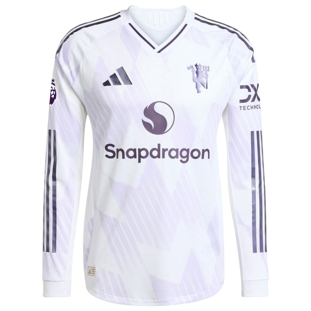 Alejandro Garnacho Manchester United 2025/26 Away Long Sleeve Player Jersey - Adidas White